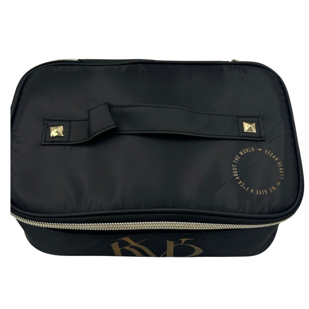 KVD Makeup Train Case Womens Large Black New Vegan Beauty Studded Travel Bag